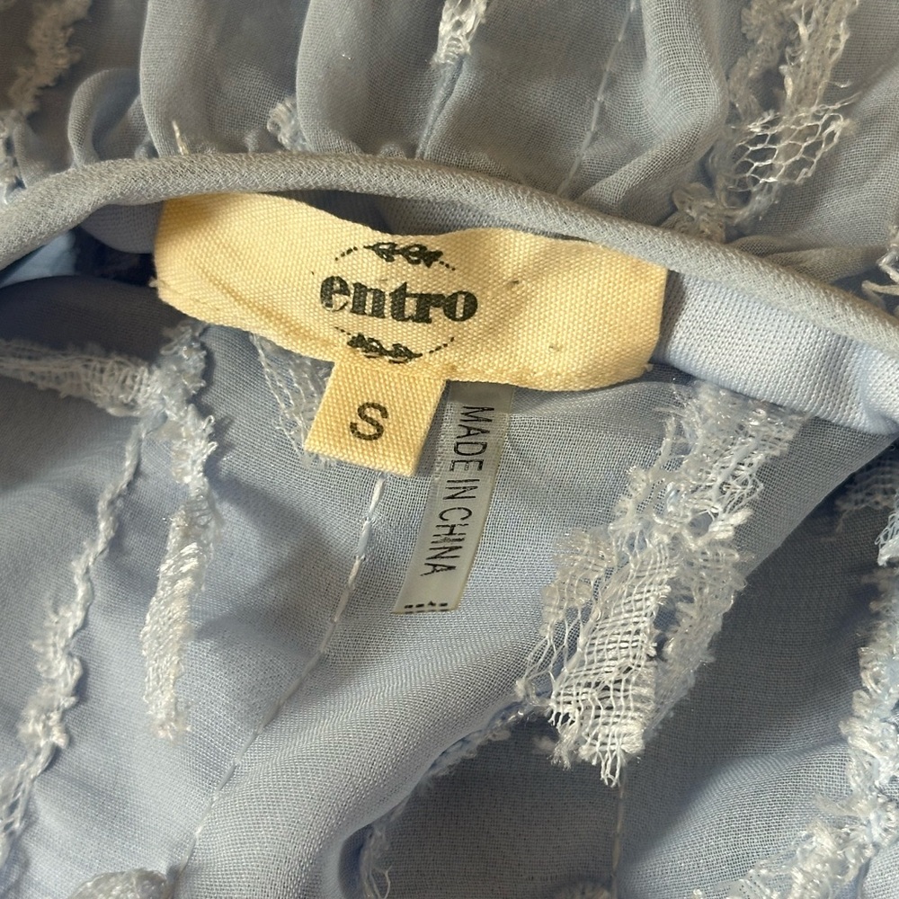 Entro. Cute & Fun Light Blue Fringe Dress. (Small) - Picture 2 of 8